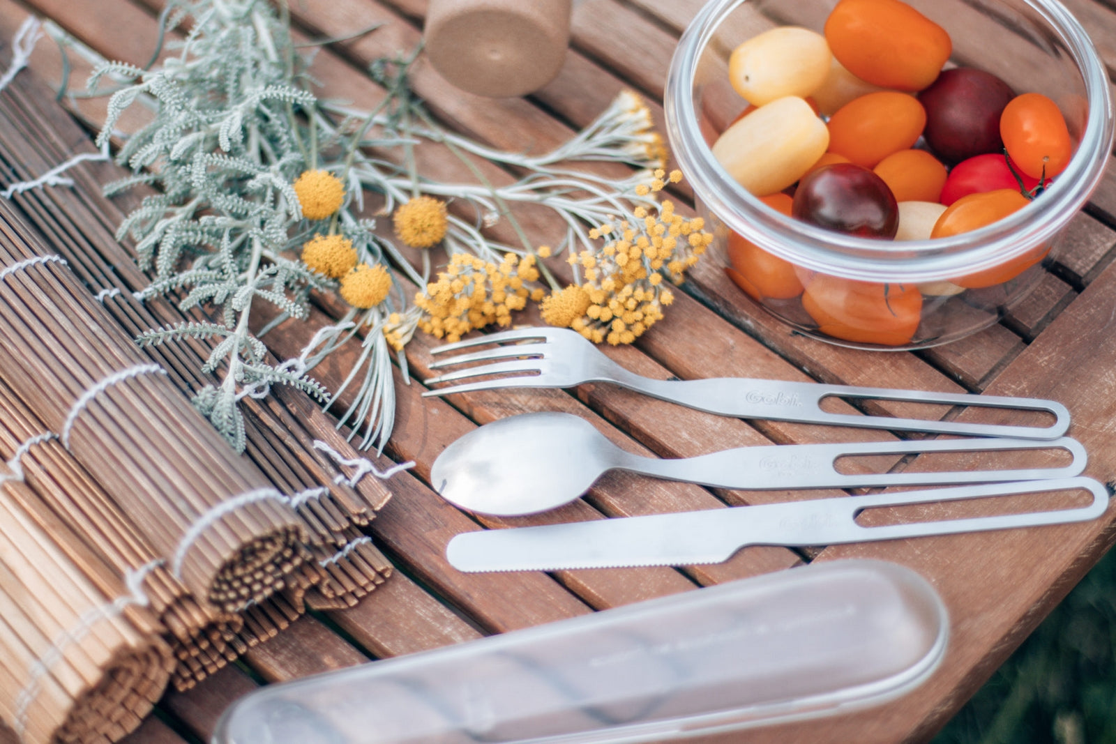 Fourchette cuillère en inox pour le pique-nique - Petits écolos