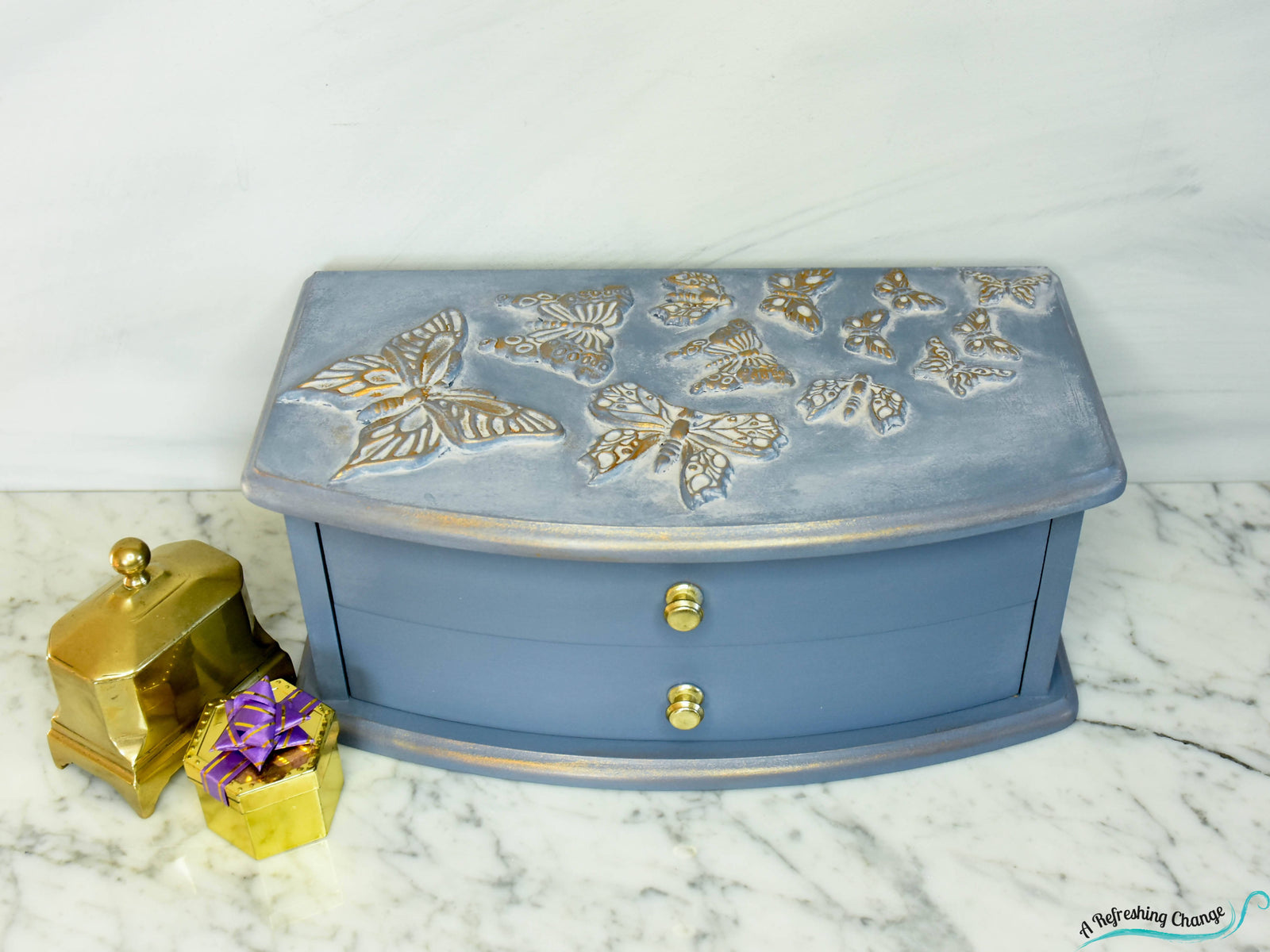 One of a kind Owl Jewelry Box, Upcycled Vintage Jewellery Box, Wood Je -  Ottawa Artisans