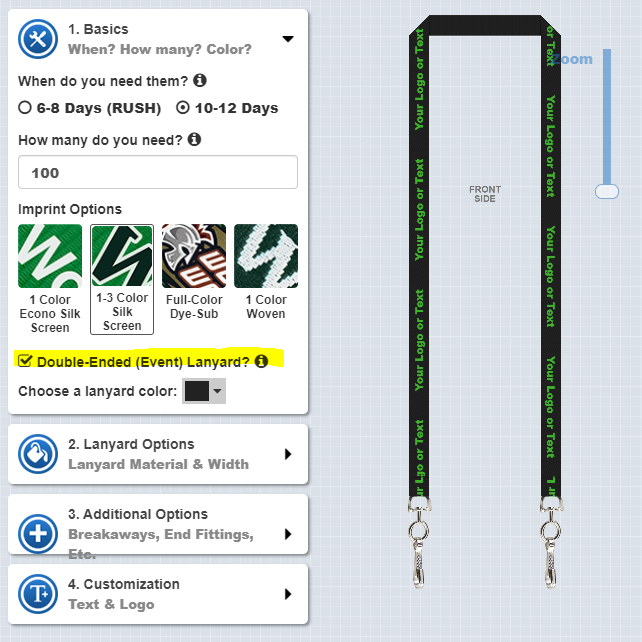 Double Clip Lanyard with 2 Bulldog Clips - Flat, Soft Material Neck Straps for Large Badge Holder Credentials (2140-530X)