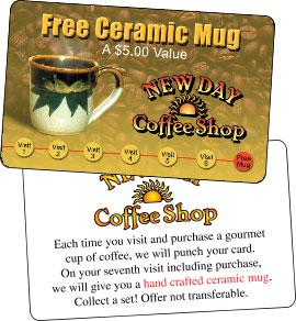 Customize YOUR COMPANY Coffee Shop Loyalty Punch Business Cards  Personalized with your business info (500)