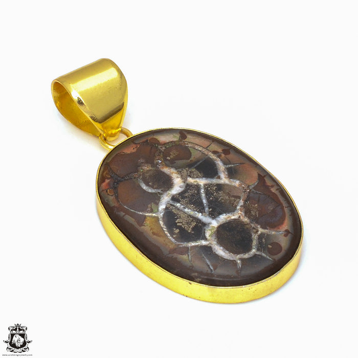 Septarian Nodule 24K Gold Plated Pendant 3mm Snake Chain GPH289 — Sarah ...