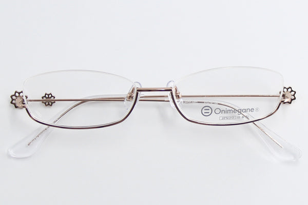 Onimegane®の人気アンダーリム。花飾りありOG-7204R(レッド