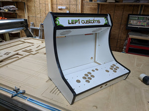 Lvl23w 2 Player Slotted 3 4 White Melamine Bartop Arcade Cabinet