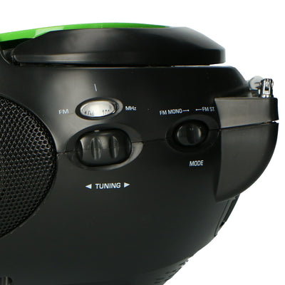 Lenco SCD-24 Green/Black - Draagbare stereo FM radio met CD-speler - Groen/zwart