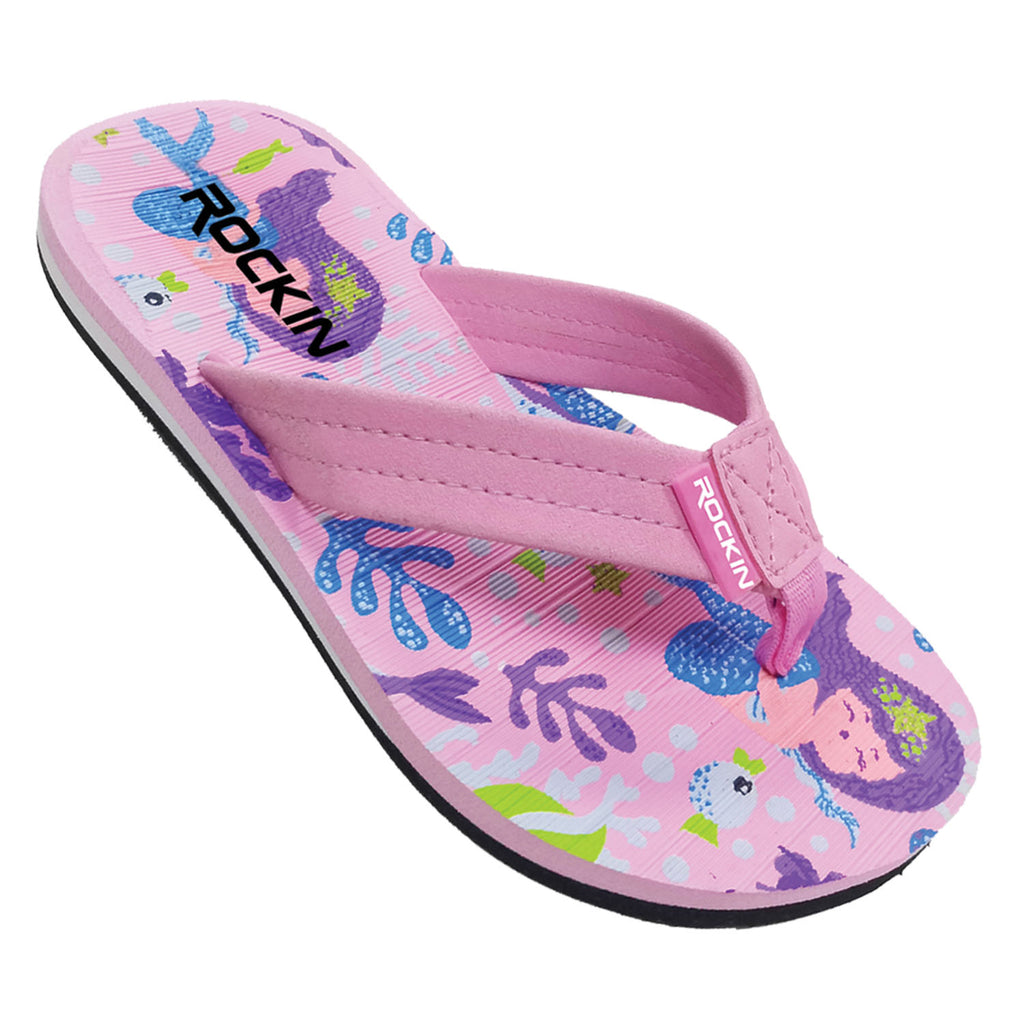 Kids Pink Mermaids Flip Flops – Rockin Footwear