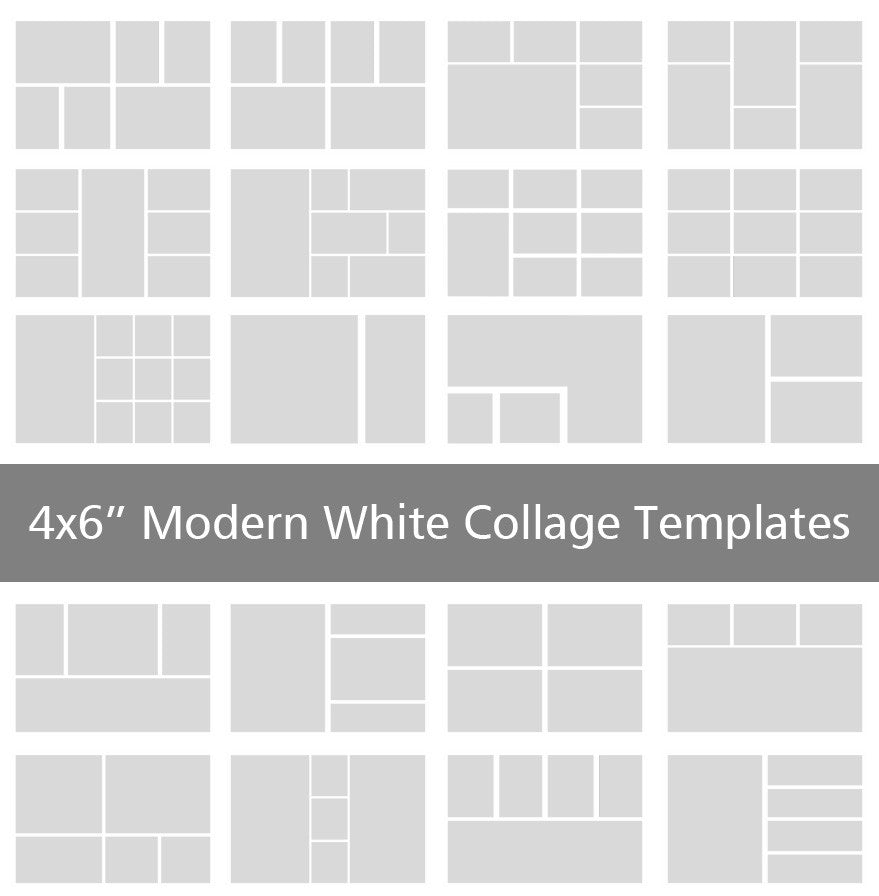4x6” Modern White Collage Templates – Discovery Center Store