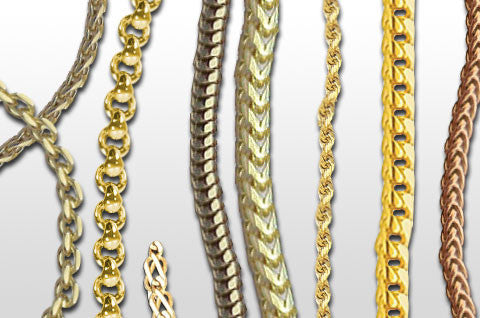 gold tubes chains brushes