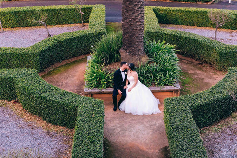 wedding couple green