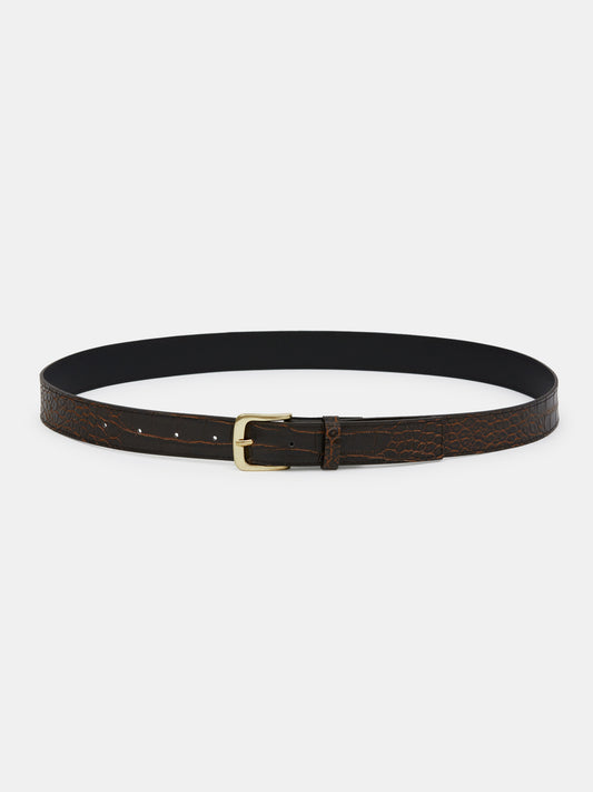 Patent Leather Belt Chocolate