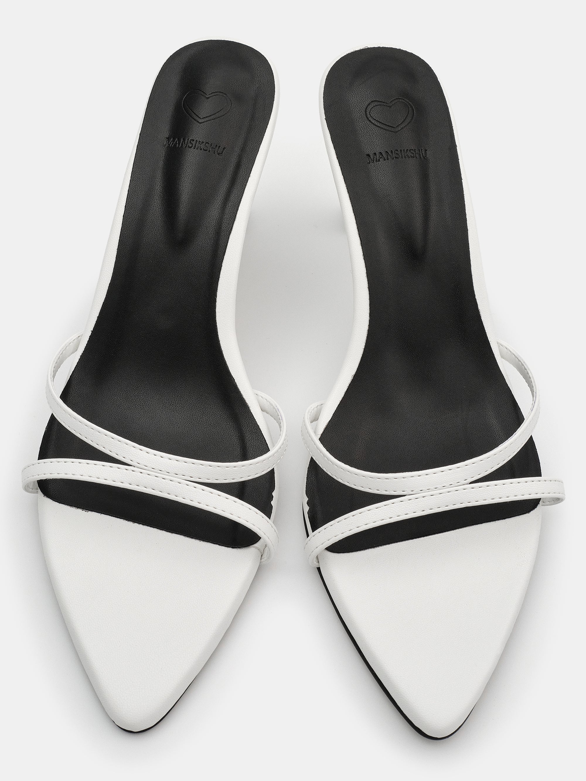 Stiletto Heeled Mules, White