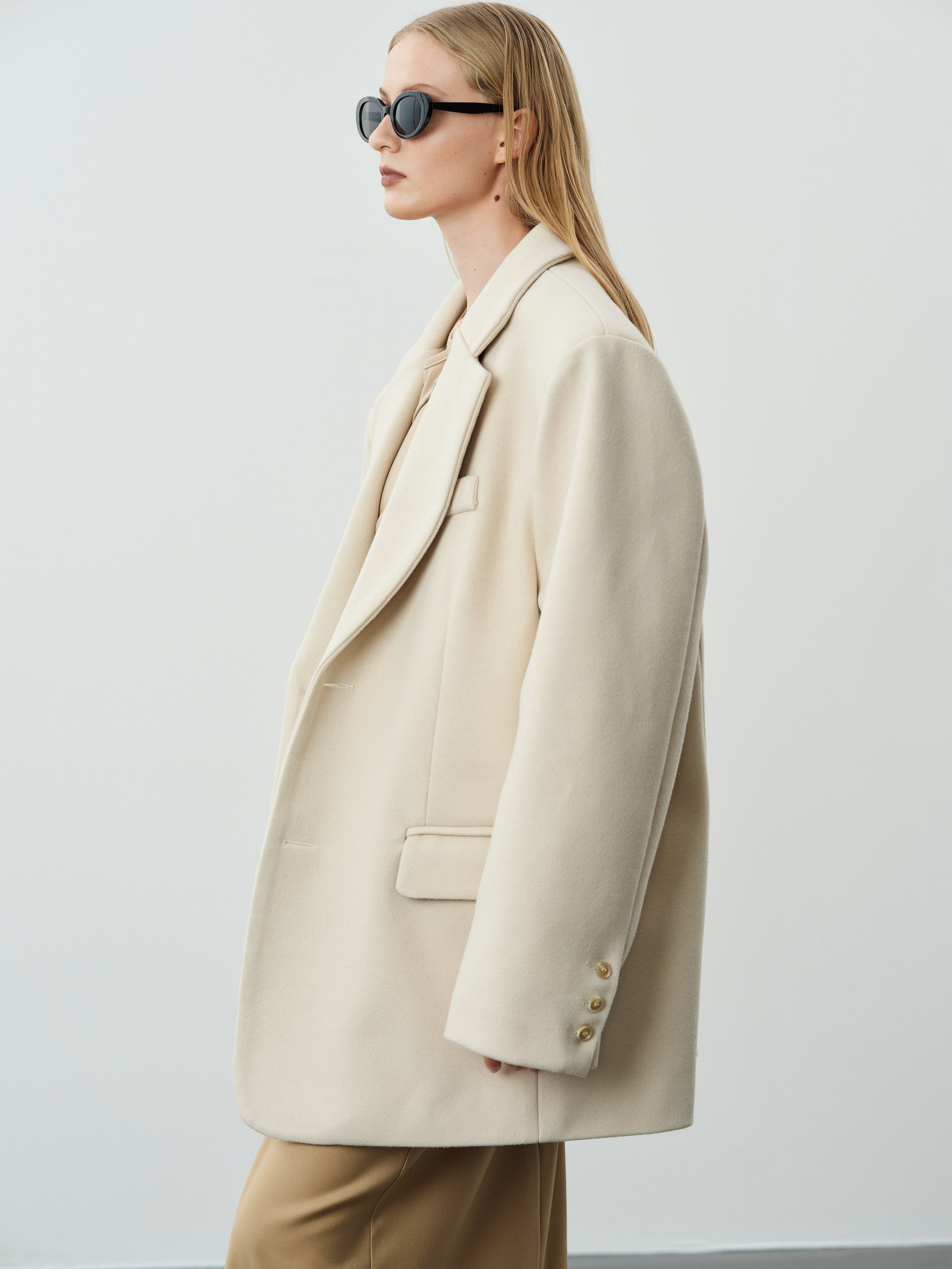 Pre-order) Wallis Oversized Grandpa Coat, Latte – SourceUnknown