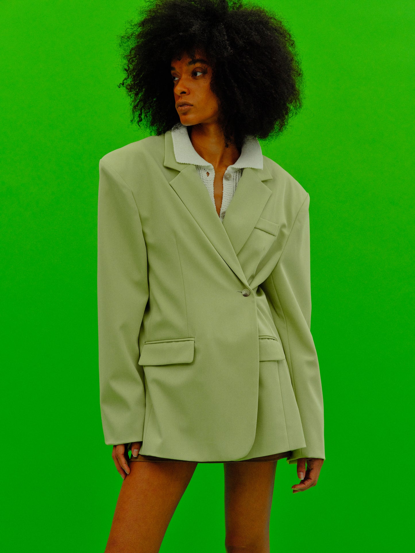 Asymmetric Suit Blazer, Melon#N# #N# #N# – SourceUnknown