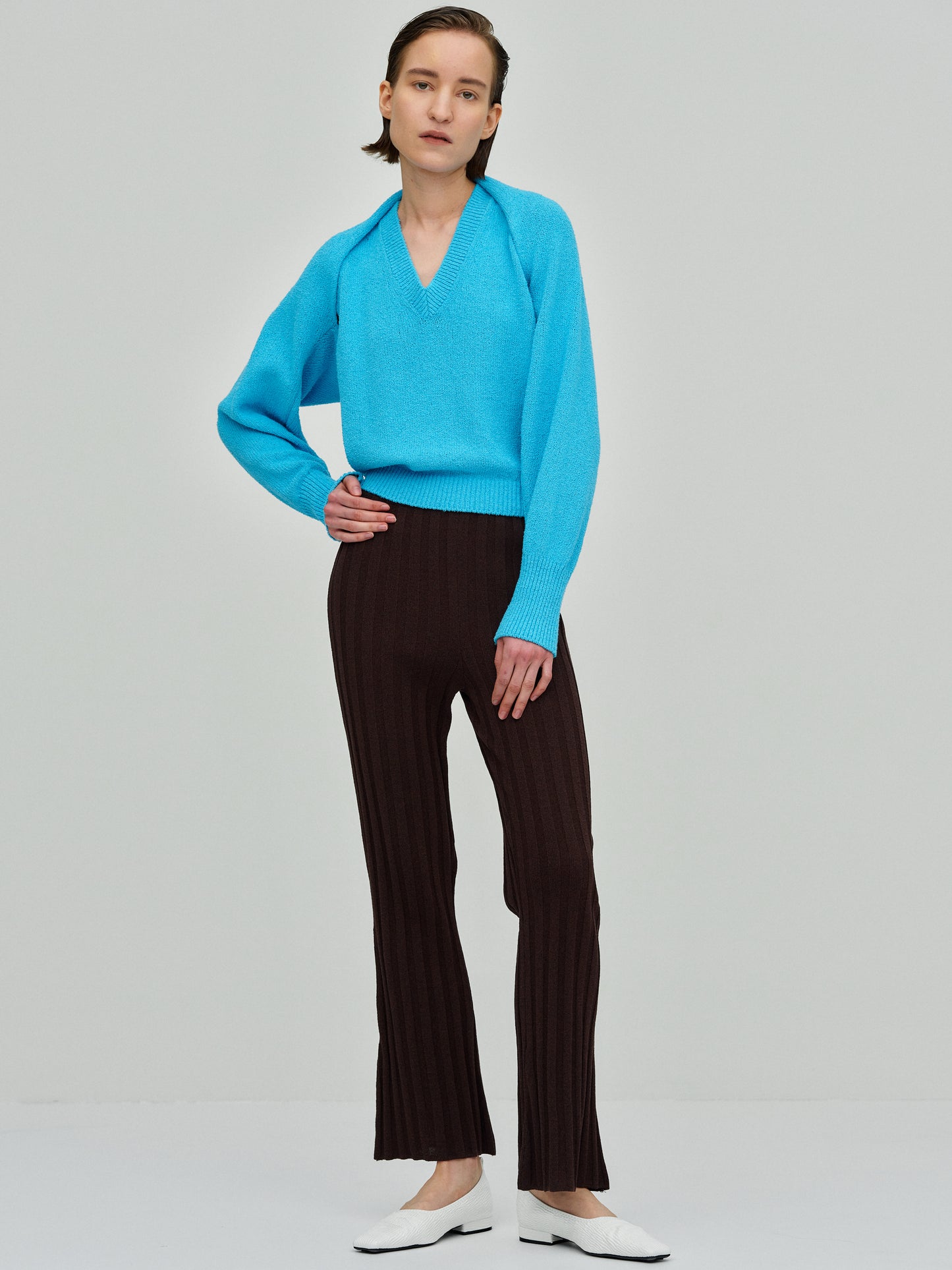 Bouclé Knit Vest + Shrug Set, Turquoise – SourceUnknown