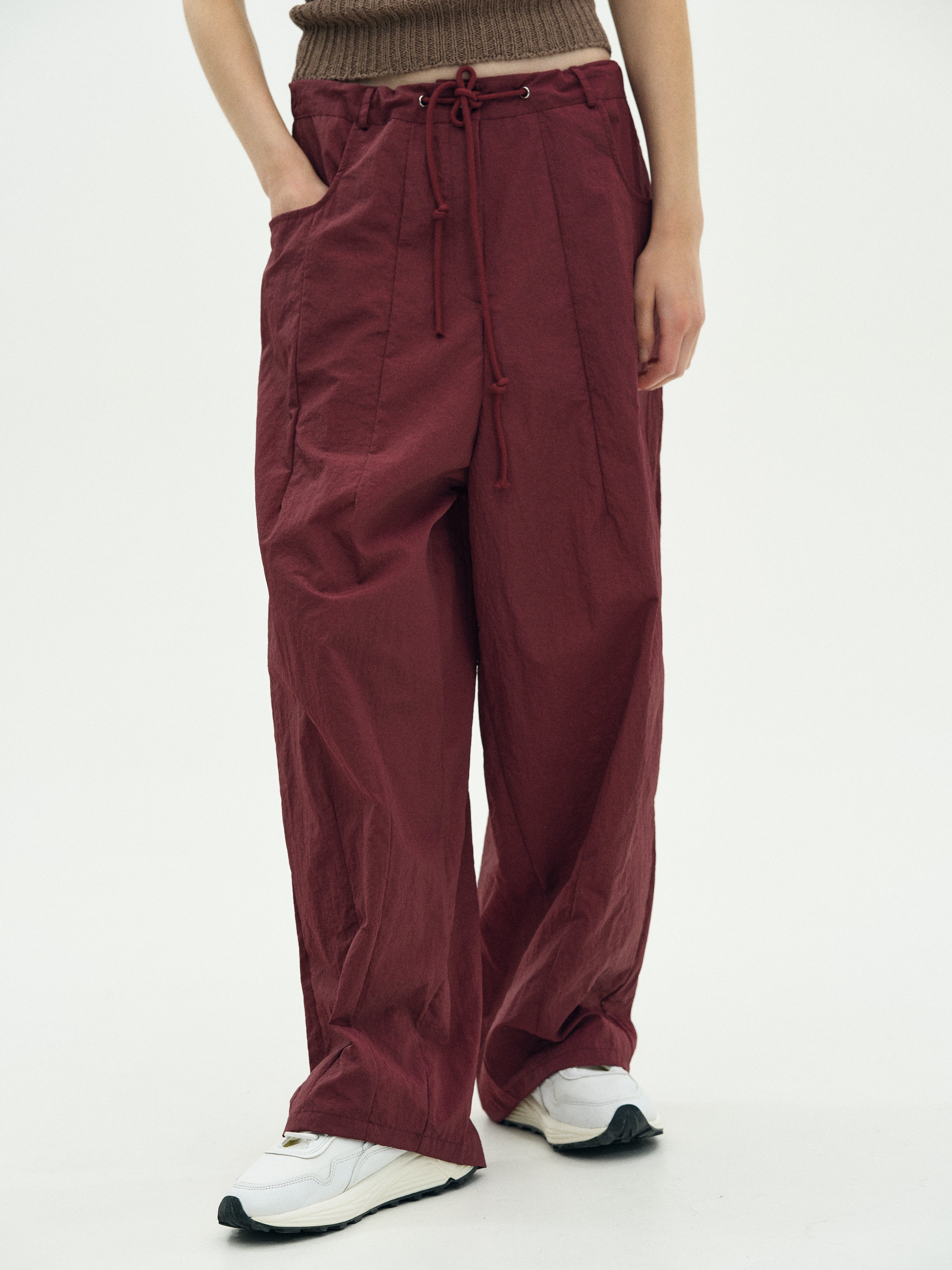 Drawstring Track Trousers, Dark Mahogany – SourceUnknown