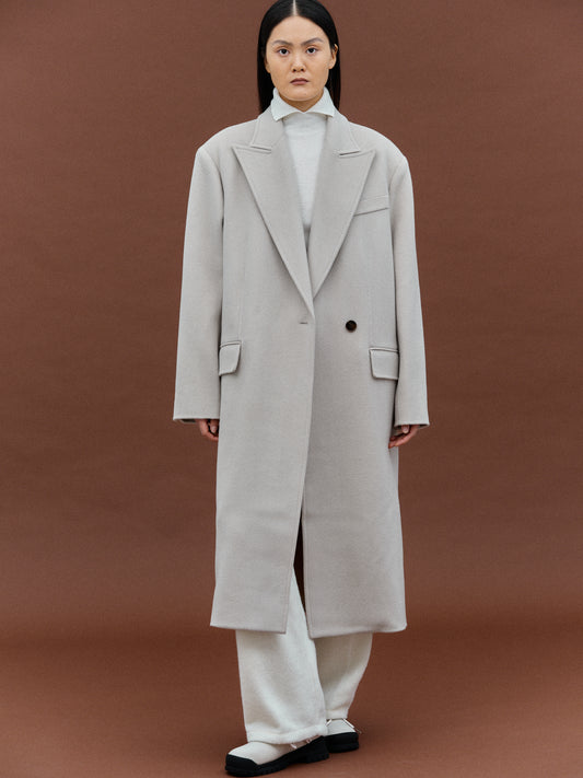 Double Faced Wool Coat - Oatmeal Melange