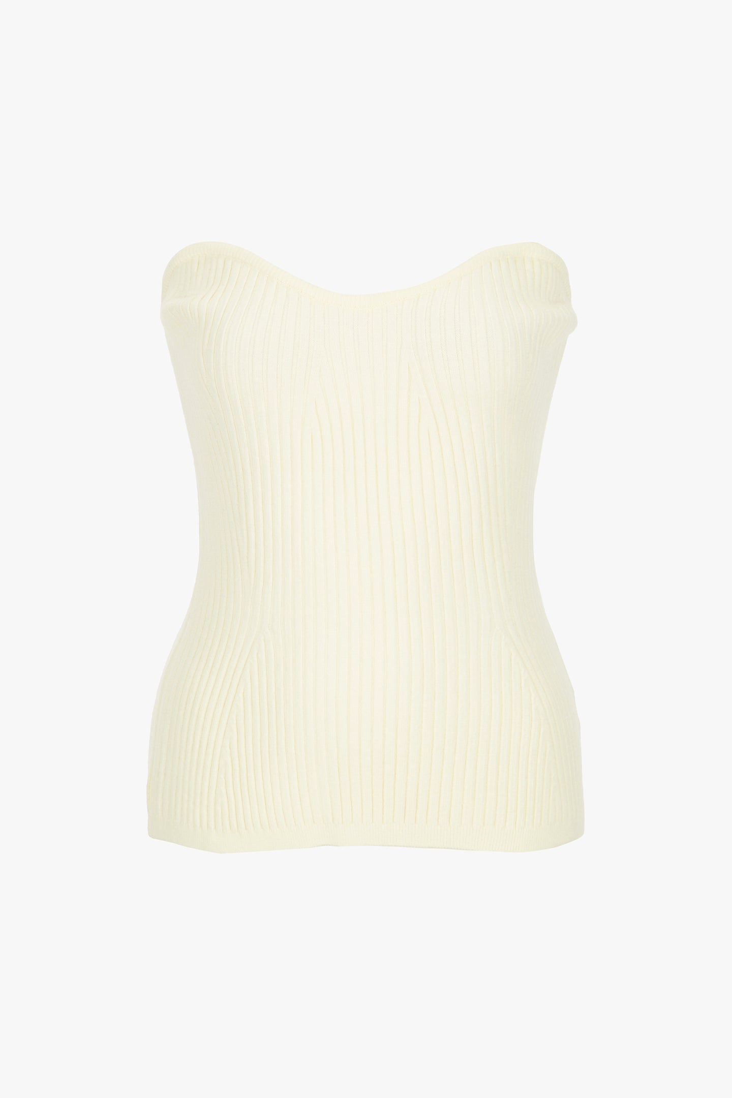 Strapless Knit Top, Cream SourceUnknown