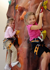 Host your next birthday party or event at the Half-Moon Outfitters climbing facility