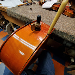 Failed joint on top and bottom block of a cello