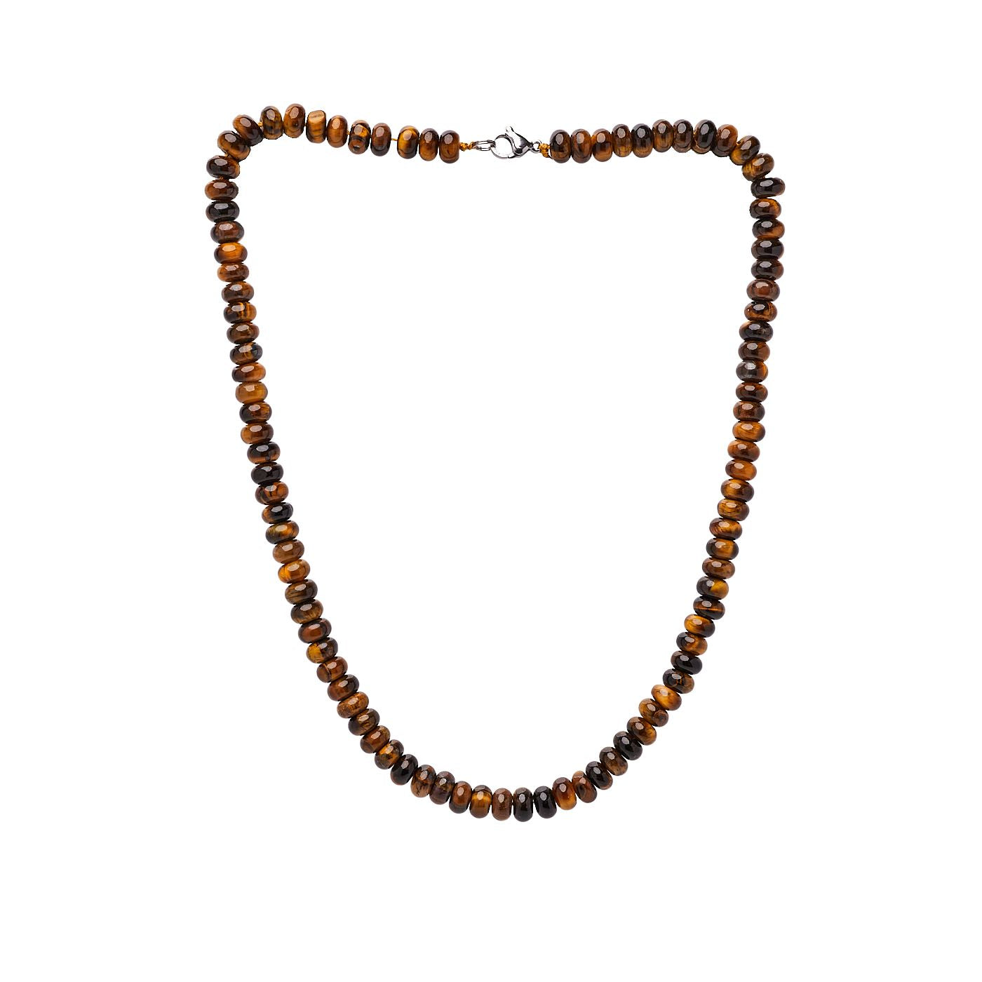 Tiger Eye Bead Necklace-10mm