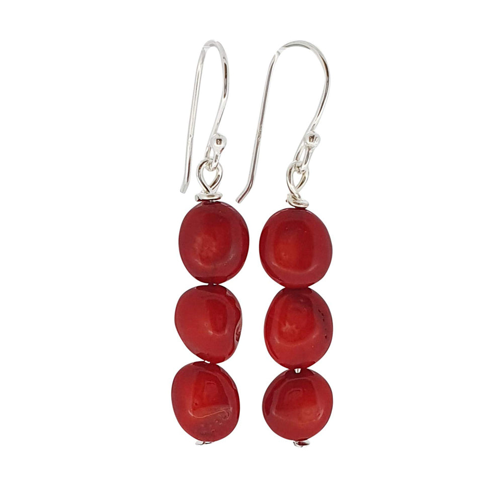 Red 20MM Heart Hoop Earrings