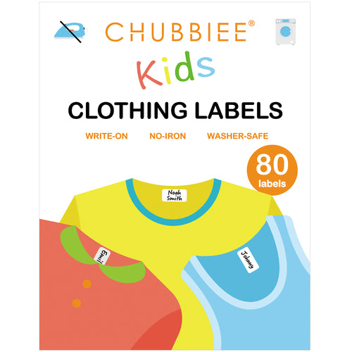 No-Iron Kids Fabric Clothing Labels, Washer & Dryer Safe, Stick-On Nam –  Chubbiee