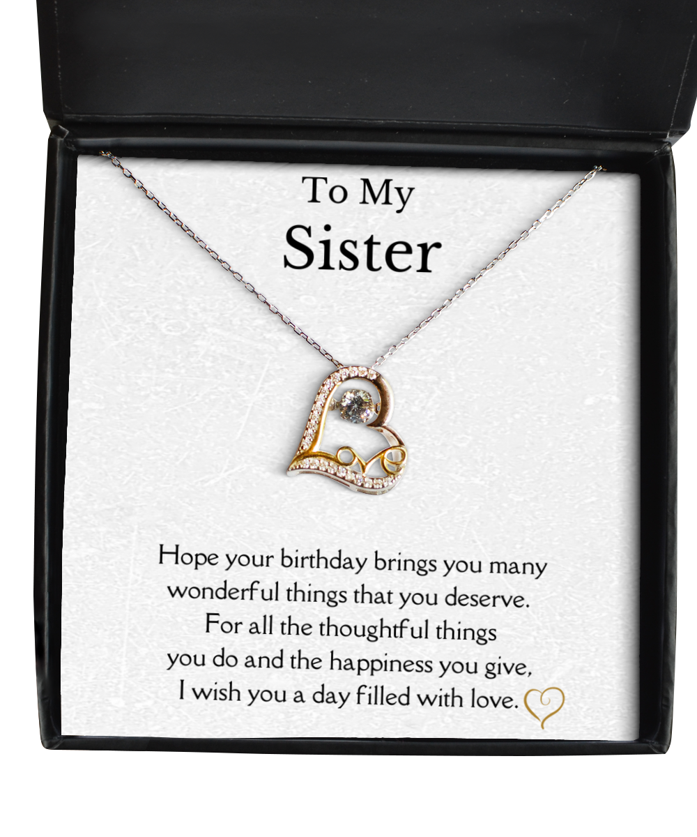 Thank You Sister Birthday Necklace, Sister Birthday Gift, Sister ...