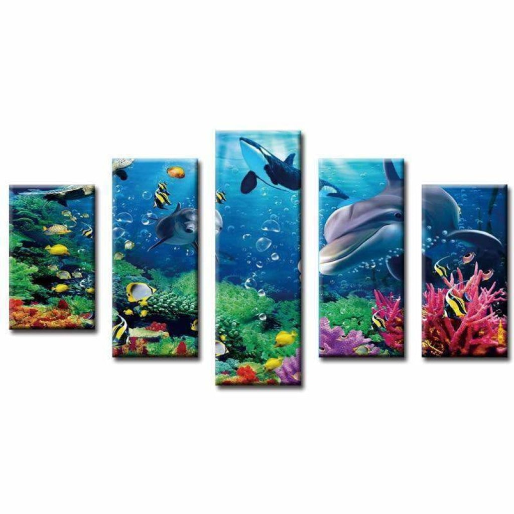 Ozean Delfin Fisch 5 Teile Diamond Bild Diamond Painting Welt