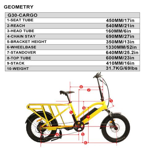 Eunorau G-30 Dimensions