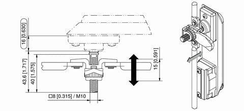 2-092 Swinghandle RS PrC with Square Threaded Rod drawing