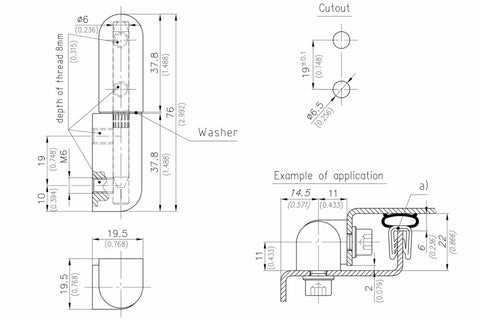 224-9010 Pr04 180° Corner Hinge (Black)