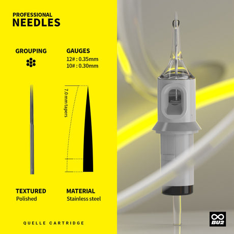 Disposable Tattoo Needles Weaved Magnum Shade M1 Single Stacked 