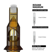 HAWINK RHEIN Revolution Cartridge Needles Curved (Round) Magnum #10 0.30mm #12 0.35mm Close Flat 20PCS/Box