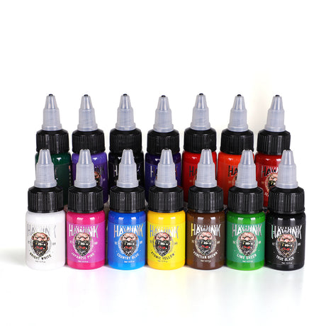 Juego de tintas para tatuajes Solong Premium de 7 colores básicos, kit de  pigmentos, 1 oz (30 ml)