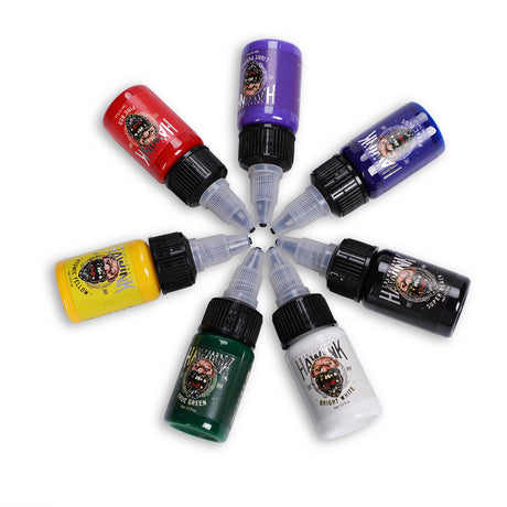 Juego de tintas para tatuajes Solong Premium de 7 colores básicos, kit de  pigmentos, 1 oz (30 ml)