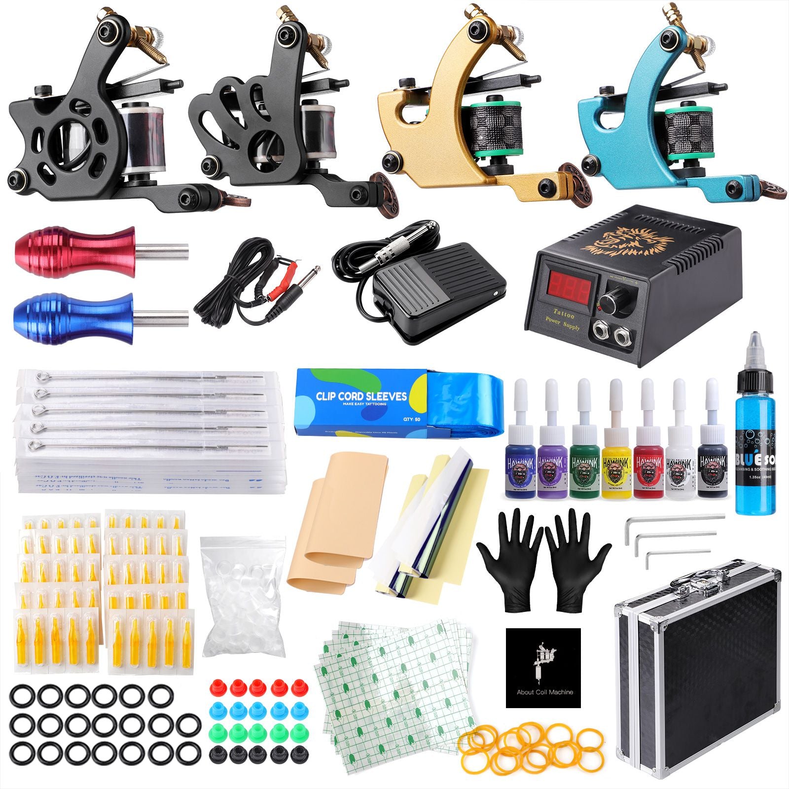 Complete Tattoo Kit Coil Tattoo Machine Set Tattoo Power Supply Needles  Professional Tattoo Machine Kit For Beginner Starter  Fruugo IN