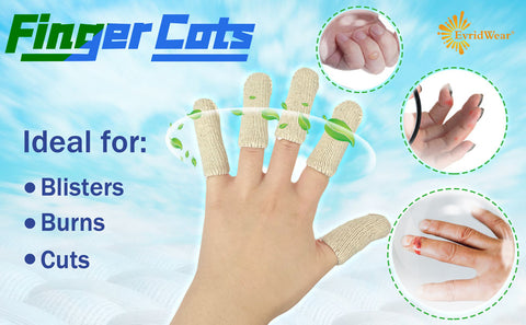 EvridWear Cut Resistant Finger Cots, Reusable Toe Thumb Protector (L/XL 20  Pcs)