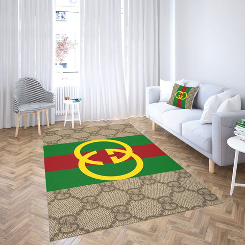Green & Red Gucci living room carpet and rug