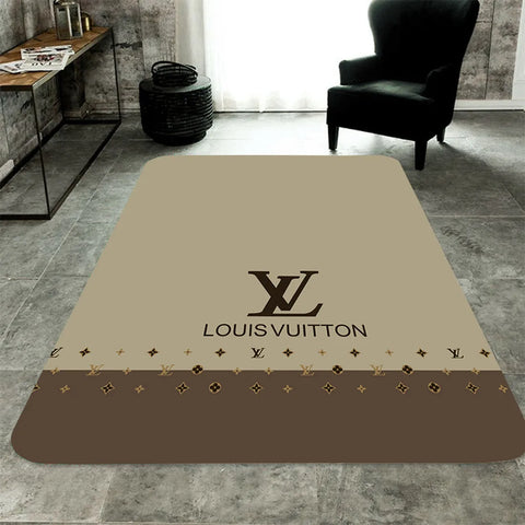 Louis vuitton light grey luxury living room carpet