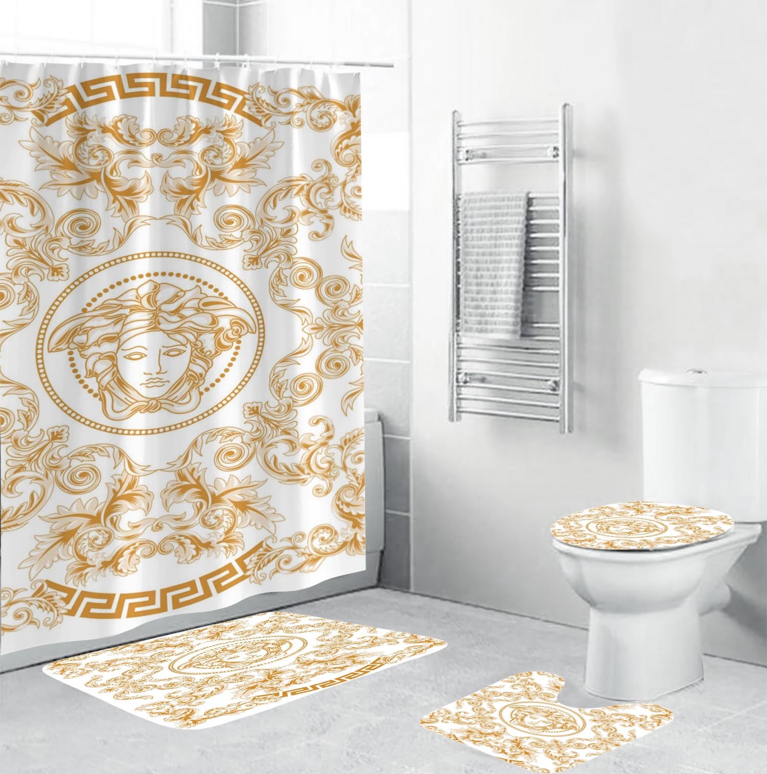 Basic Medusa Versace Shower Curtain Set