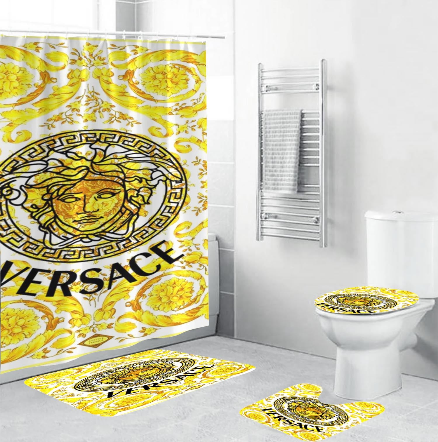 Big Medusa Versace Shower Curtain Set