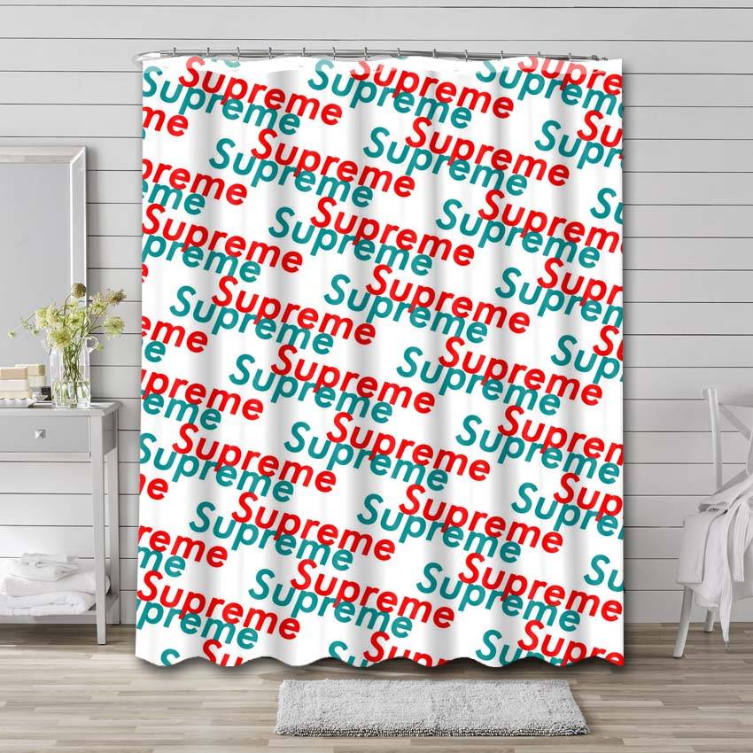 Red Green Pattern Supreme Shower Curtain Set