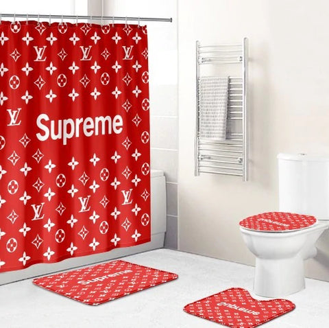 SALE] Louis Vuitton Fashion Luxury Brand Bathroom Shower Curtain Set -  Luxury & Sports Store