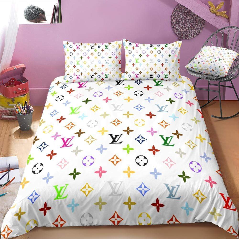 Colorful Monogram Louis Vuitton bed set