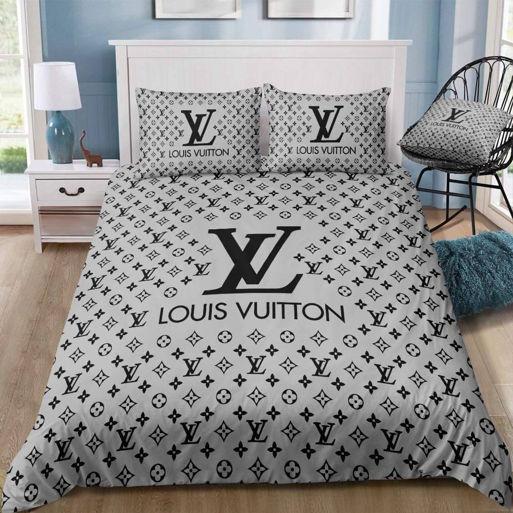 Grey Monogram Louis Vuitton bed set