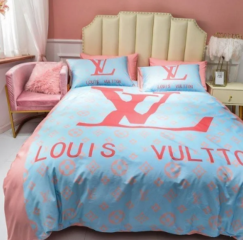 Pastel Logo Bedding Louis Vuitton bed set