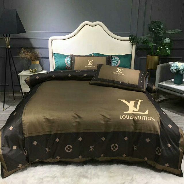 Green and Black Louis Vuitton bed set