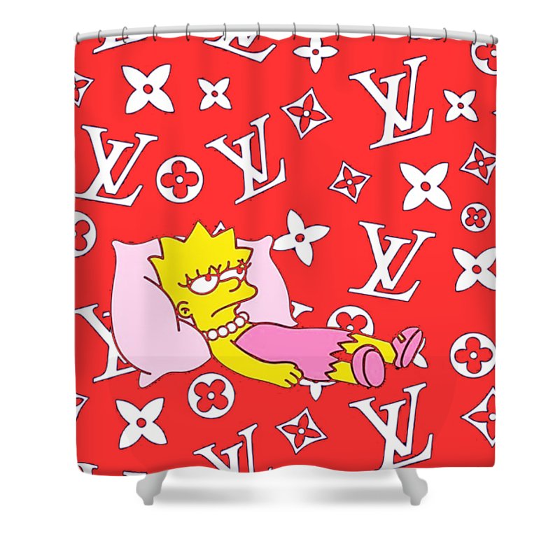 Louis Vuitton Red Shower Curtain