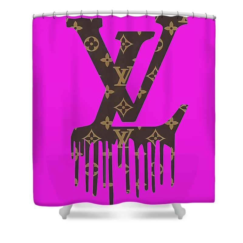 Louis Vuitton Shower Curtain brown and purple 