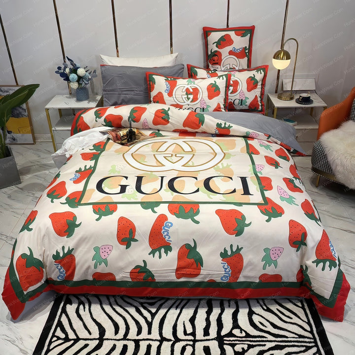 Strawberrys Gucci bed set