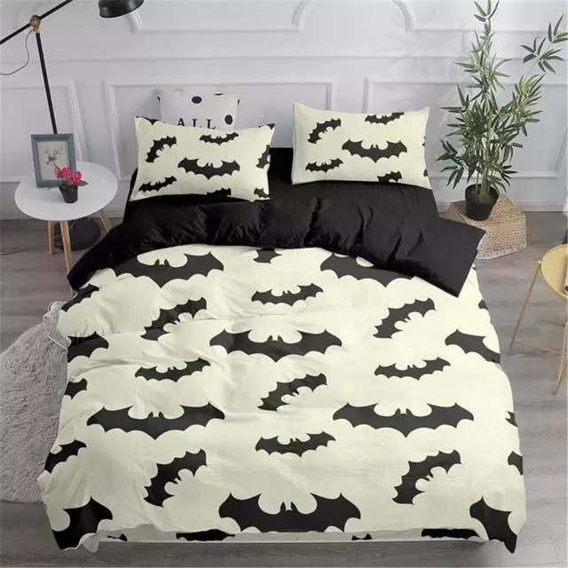 White Flying Vampire Halloween bed set